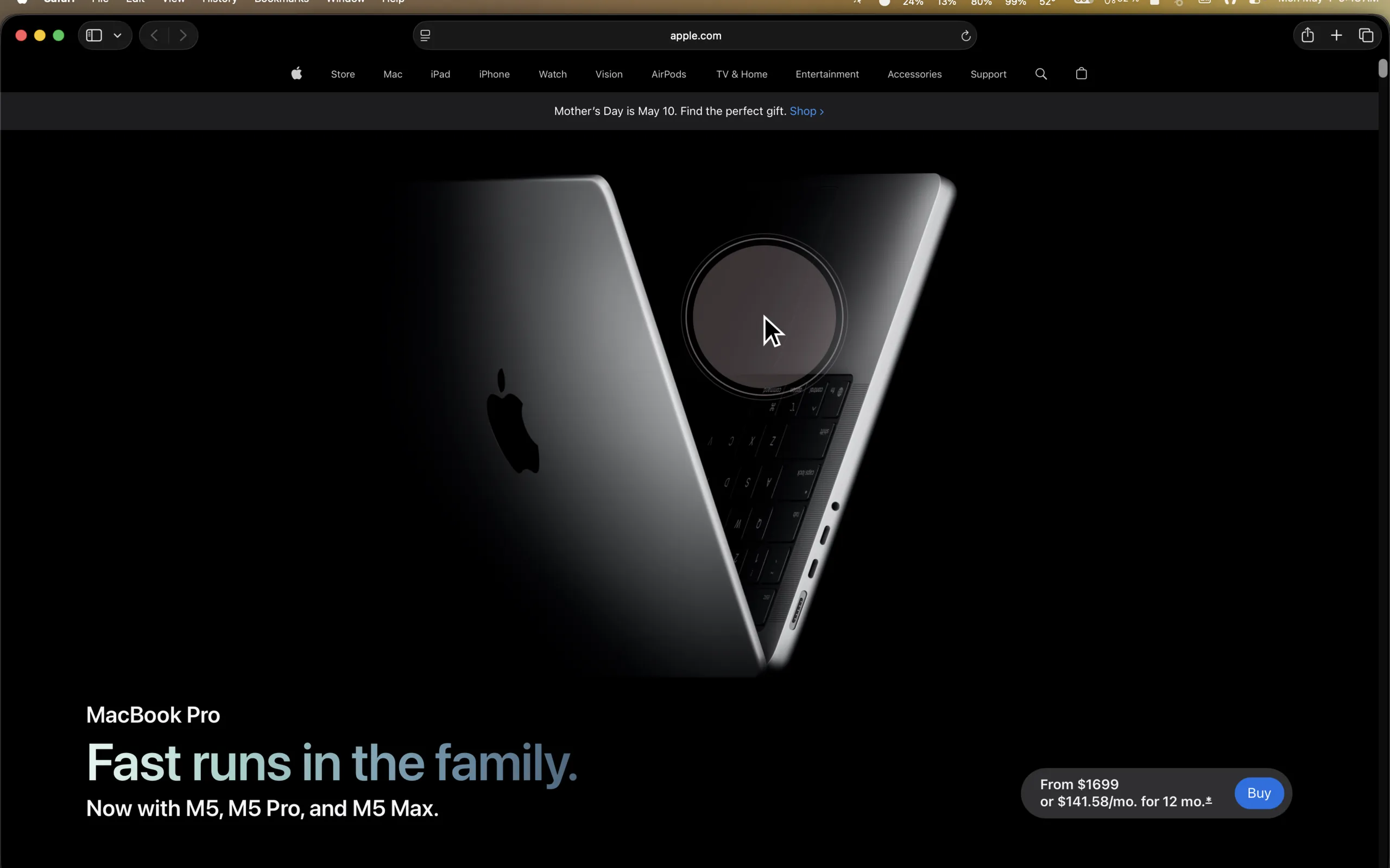 Drops soft ripple on macOS